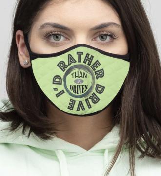 4-Piece I'd rather - Quilted Classic Elastic Light Green Face Mask