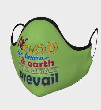 Reusable Face Mask - The God Polyester - Microtwill with 2 Filters Teens Small Green