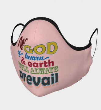 Reusable Face Mask - The God Polyester - Microtwill with 2 Filters Teens Small Pink