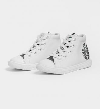 I'd rather Drive Kids Hightop Canvas Shoe White Size 10