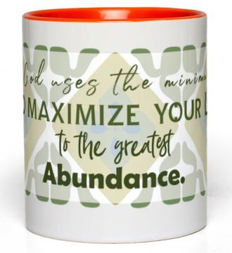 Ceramic Mug God Uses 11-Oz White with Orange Accent