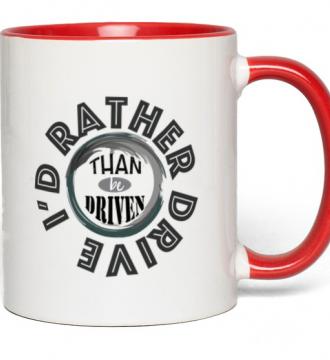 Ceramic Mug I'd Rather 11-Oz White with Red Accent