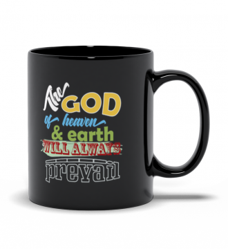 Glossy Ceramic Mug All Black 11-Oz The God 