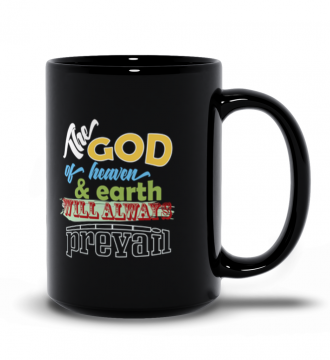 Glossy Ceramic Mug All Black 15-Oz The God 