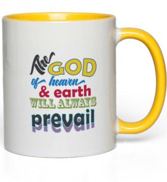Ceramic Mug The God 11-Oz White with Yellow Accent