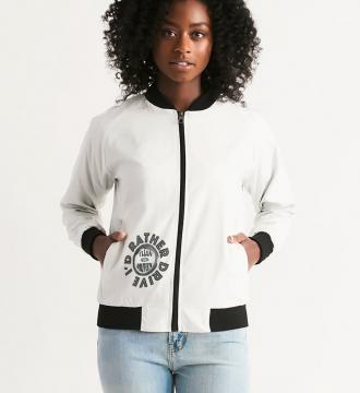 I'd rather Drive Long Sleeves Women's Bomber Jacket White Size 2XL