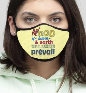 4-Piece God of Heaven - Quilted Classic Elastic Yellow Face Mask