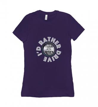 I'd Rather - T-shirt Bella + Canvas 6004 Purple Women's Adults