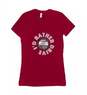 I'd Rather - T-shirt Bella + Canvas 6004 Red Women's Adults