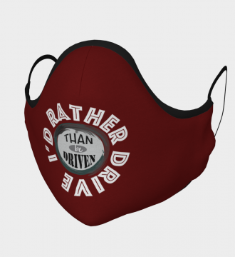 Reusable Face Mask - I'd Rather Polyester - Microtwill with 2 Filters Teens Small Maroon