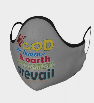 Reusable Face Mask - The God Polyester - Microtwill with 2 Filters Teens Small Gray