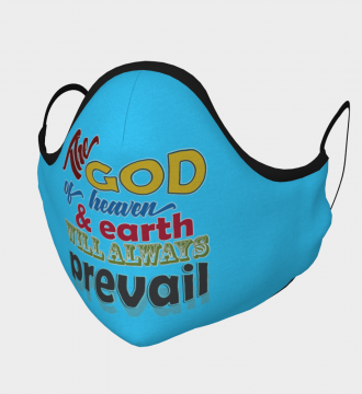 Reusable Face Mask - The God Polyester - Microtwill with 2 Filters Teens Small Blue