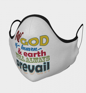 Reusable Face Mask - The God Polyester - Microtwill with 2 Filters Teens Small Light Grey