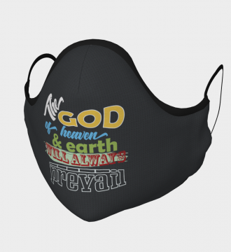 Reusable Face Mask - The God Polyester - Microtwill with 2 Filters Teens Small Metallic Dark