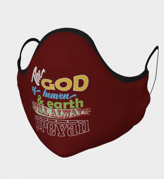 Reusable Face Mask - The God Polyester - Microtwill with 2 Filters Teens Small Maroon