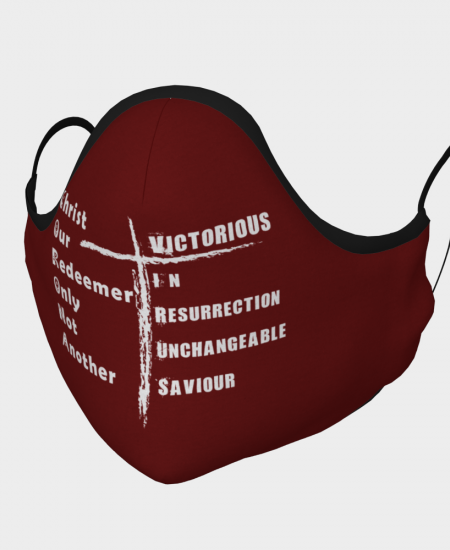 Reusable Face Mask - C.O.R.O.N.A Polyester - Microtwill with 2 Filters Teens Small Maroon