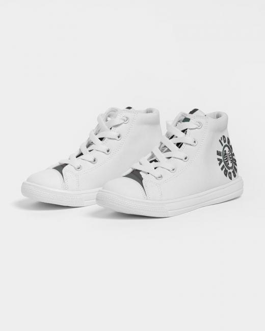 I'd rather Drive Kids Hightop Canvas Shoe White Size 10