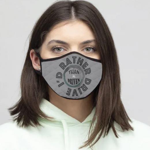 4-Piece I'd rather - Quilted Classic Elastic Grey Face Mask