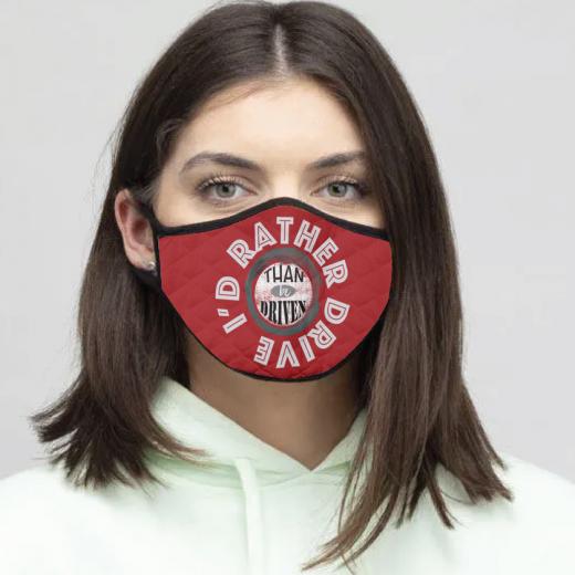 4-Piece I'd rather - Quilted Classic Elastic Red Face Mask