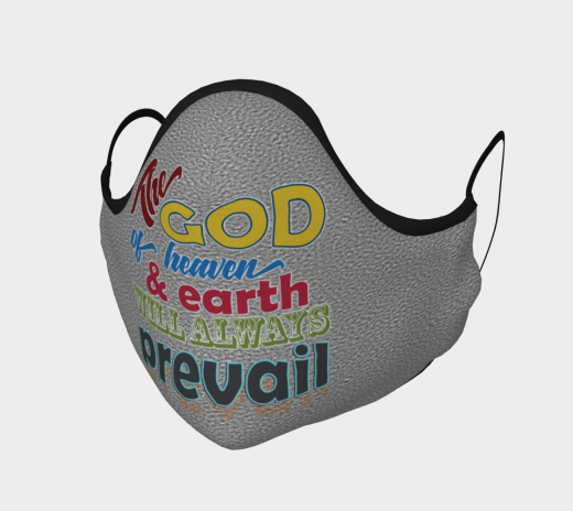 Reusable Face Mask - The God Polyester - Microtwill with 2 Filters Teens Small Sandy Grey