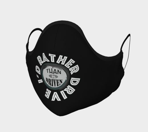 Reusable Face Mask - I'd Rather Polyester - Microtwill with 2 Filters Teens Small Black