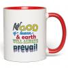 Ceramic Mug The God 11-Oz White with Red Accent